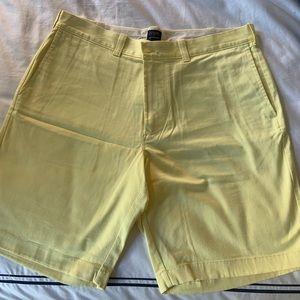 J Crew shorts. 9” inseam. 34” waist. Light yellow.